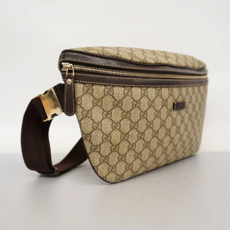 GUCCI  Body Bag 211110 Men's GG Supreme Sling Bag Beige,Brown