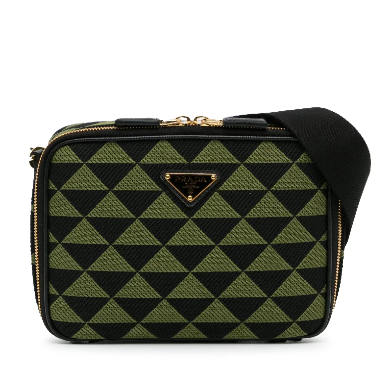 Green Prada Symbole Triangolo Crossbody