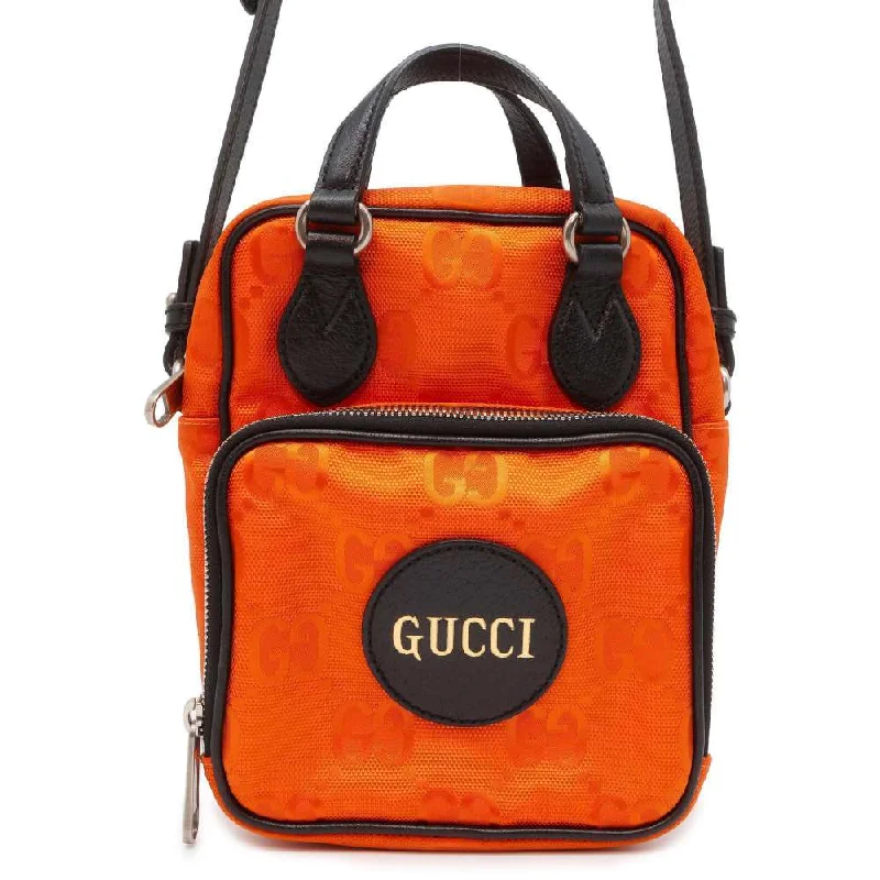 GUCCI GG Canvas Off the Grid 2way Shoulder Bag Orange/Black 625850 Nylon Leather