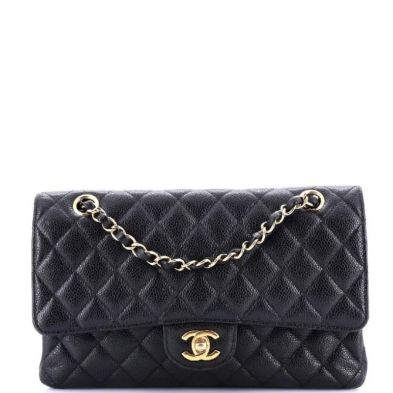 Classic Double Flap Bag Quilted Caviar Medium