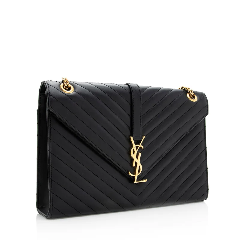 Saint Laurent Matelasse Calfskin Monogram Large Envelope Bag 19628