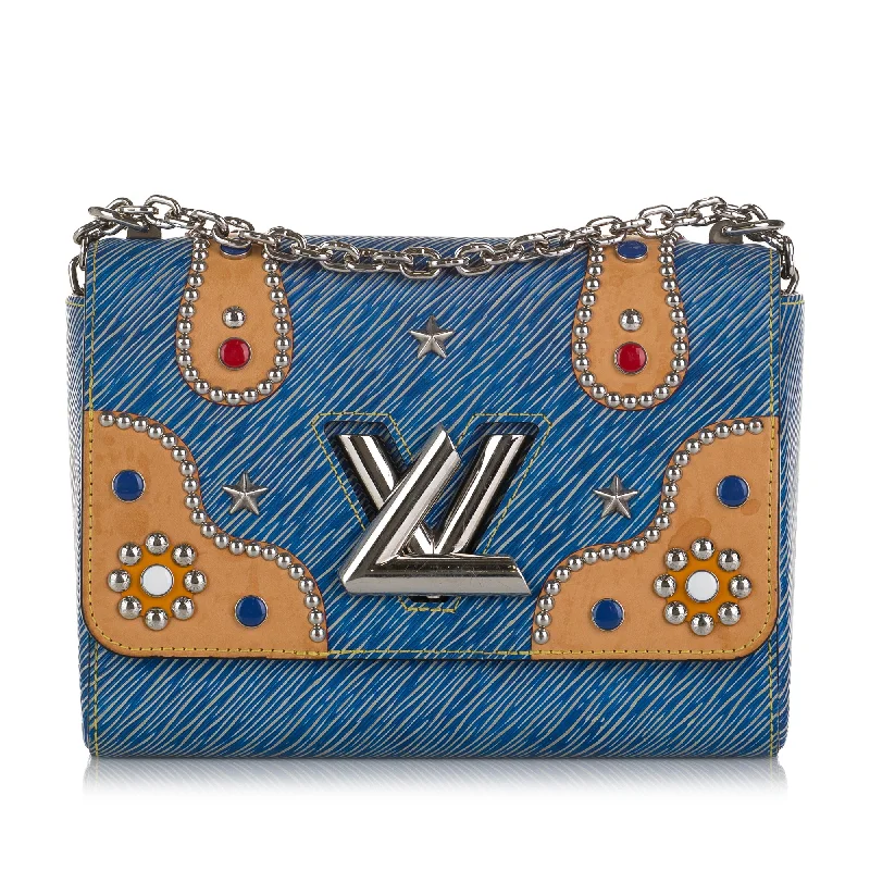 Blue Louis Vuitton Studded Epi Twist MM Crossbody Bag