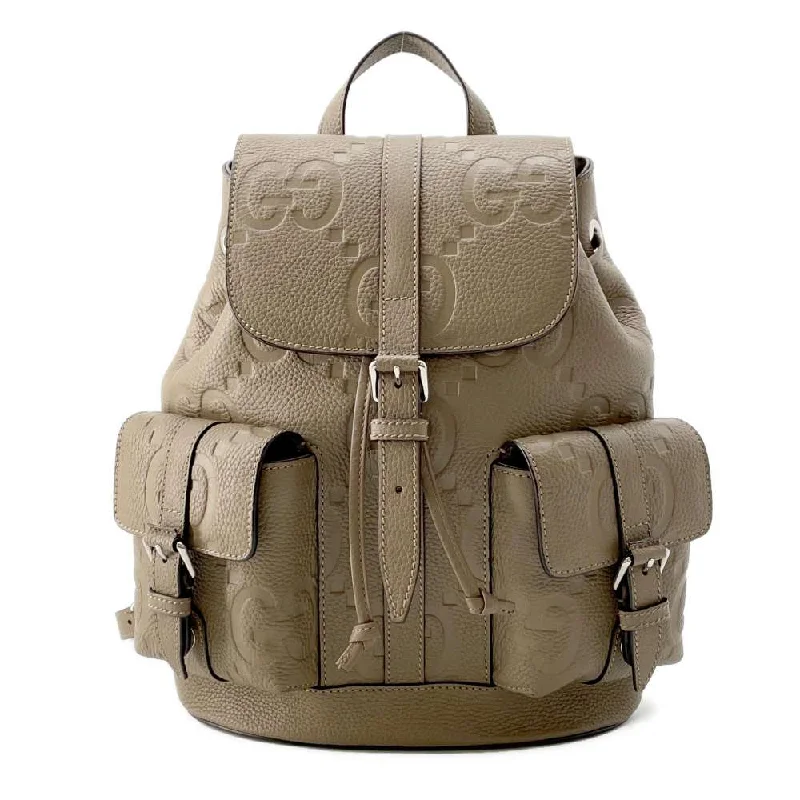 GUCCI Jumbo GG Small Backpack Beige 739503 Leather