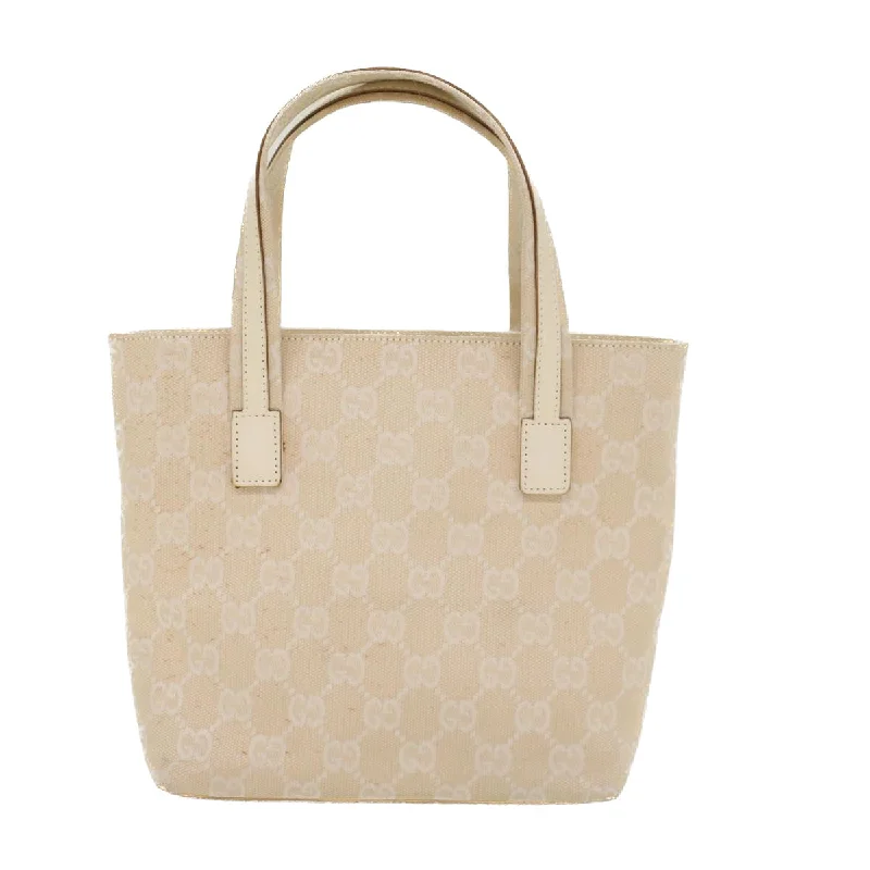 Gucci GG Canvas Hand Bag Canvas Beige  45852