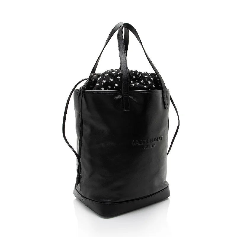 Saint Laurent Leather Teddy Large Bucket Bag s2ALK4