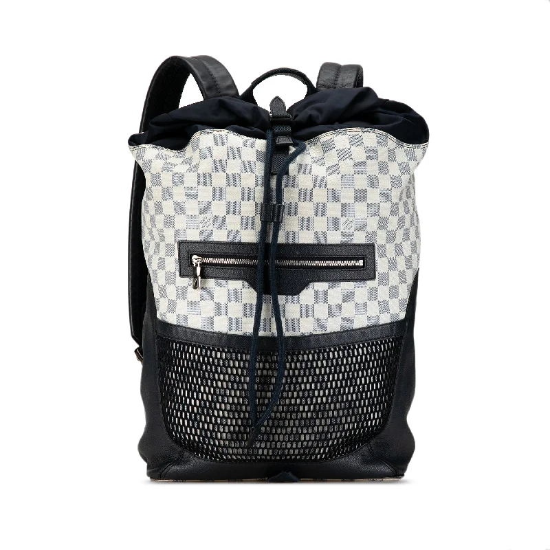 White Louis Vuitton Damier Azur Coastline Matchpoint Backpack