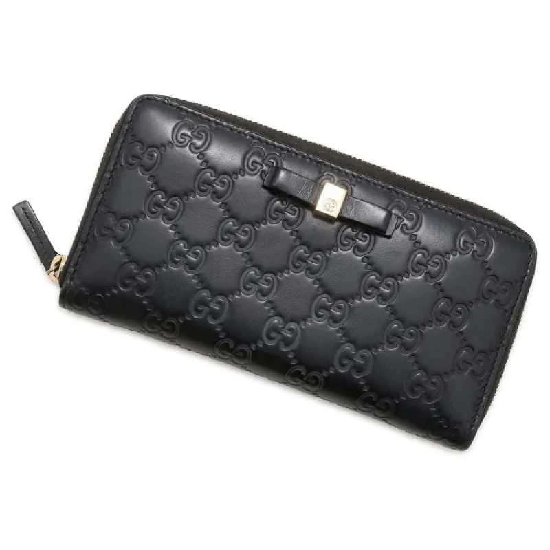 GUCCI Guccissima Zip AroundNagazaiCloth Black 388680 Leather