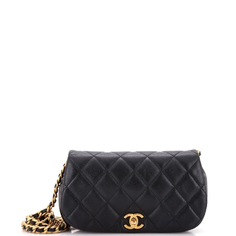 Coco Mail Clutch with Chain Quilted Calfskin