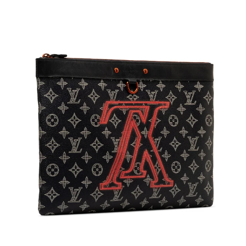 Black Louis Vuitton Monogram Ink Upside Down Apollo Pochette Clutch Bag