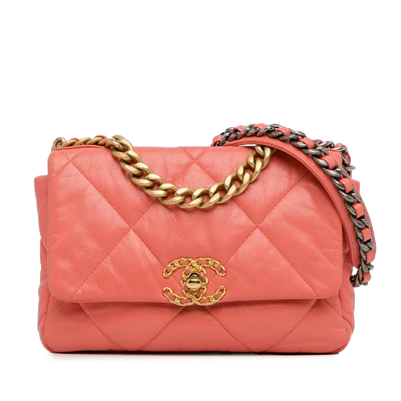 Pink Chanel Medium Lambskin 19 Flap Satchel