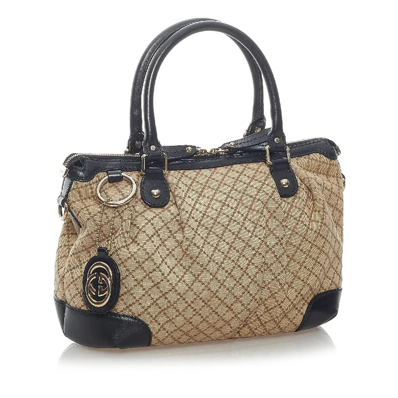 Gucci Diamante Sukey Canvas Satchel (32973)