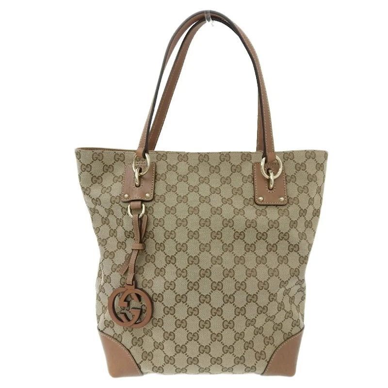 Gucci GG Canvas Handbag Tote Bag Brown 247237 213048