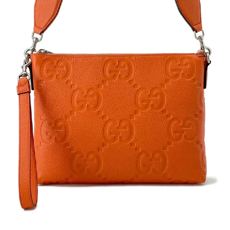 GUCCI jumbo GG messenger bag Orange 696009 Leather