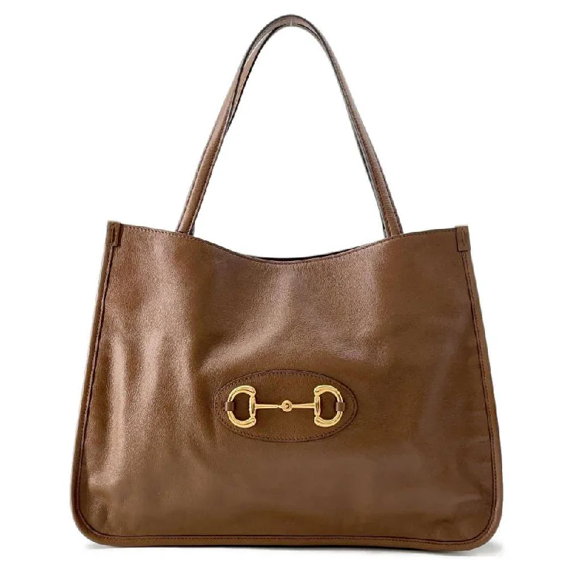 GUCCI Horsebit 1955Tote Bag Brown 623694 Leather