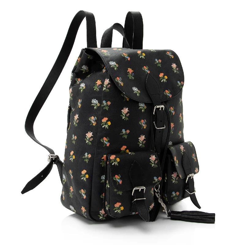 Saint Laurent Leather Prairie Floral Festival Backpack VN9m0q