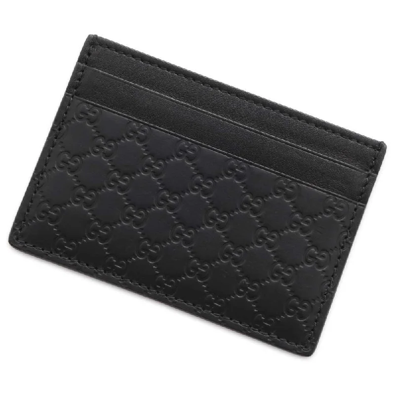 GUCCI Micro GG Card Case Black 262837 Leather