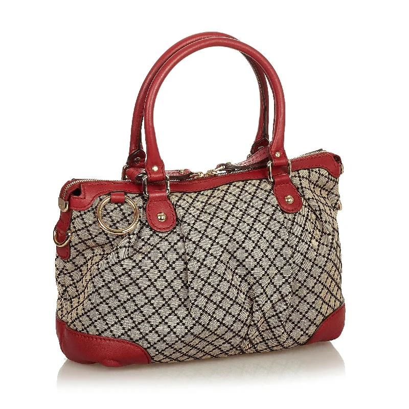 Gucci Diamante Sukey Canvas Satchel (26347)