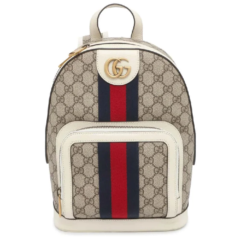 GUCCI Ophidia GG Supreme Backpack Beige/White 547965 GG Supreme Canvas Leather