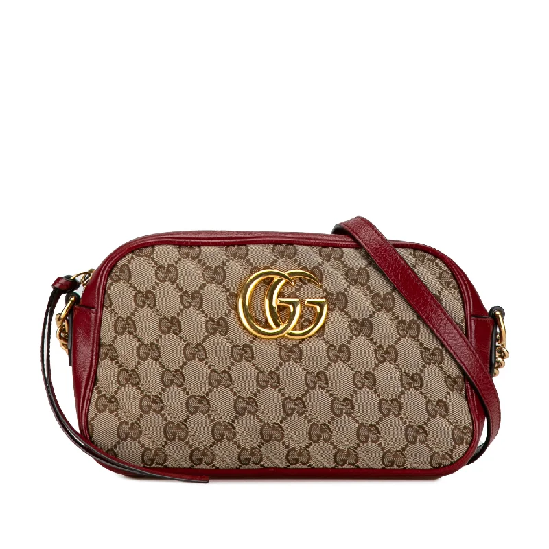 Tan Gucci Small GG Canvas Marmont Crossbody