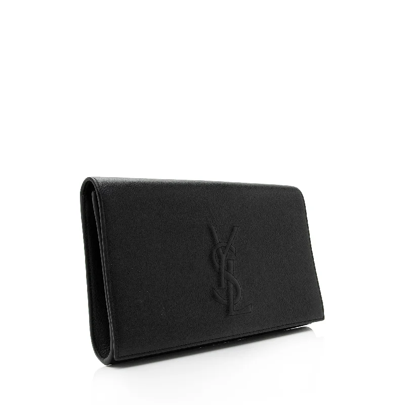 Saint Laurent Leather Belle de Jour Large Clutch P2EMKL