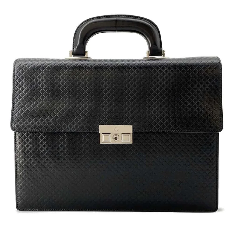 GUCCI Diamante Briefcase Black 201849 Leather