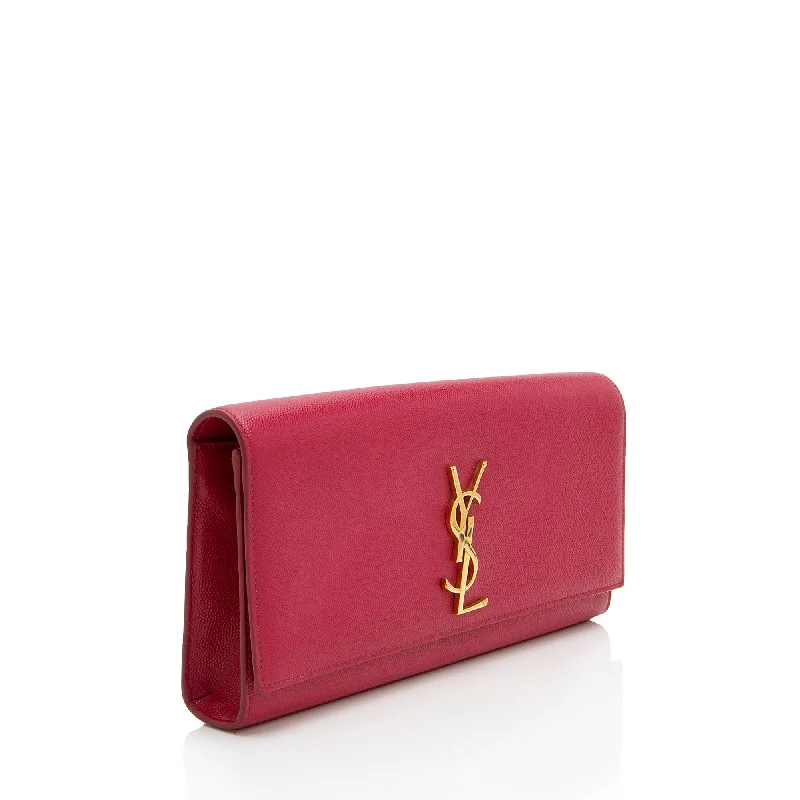 Saint Laurent Leather Monogram Kate Clutch XO2he1