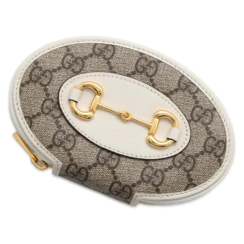 GUCCI Horsebit Coin purse White/Beige 622040 GG Supreme/Leather