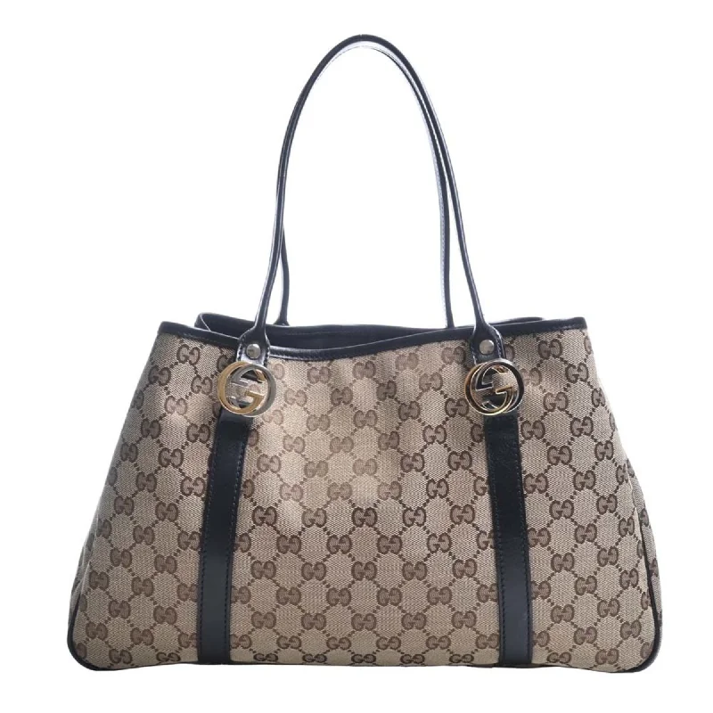 GUCCI GG Canvas Twins Tote Bag 232957 Beige/Black Women's