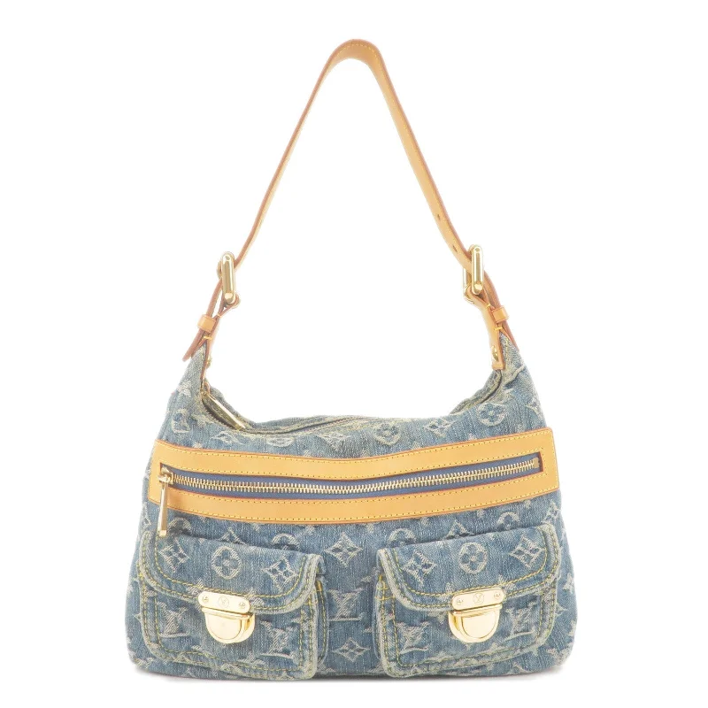 Louis Vuitton Monogram Denim Baggy PM Shoulder Bag Blue M95049