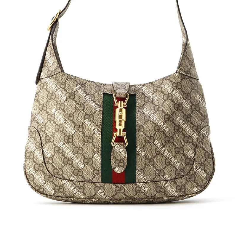 GUCCI Hacker Project Jackie 1961 Shoulder Bag Beige 636706 PVC Leather