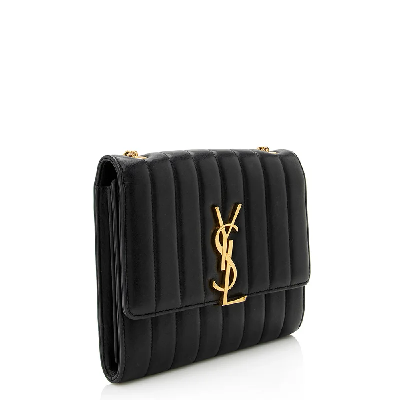 Saint Laurent Matalasse Calfskin Vicky Chain Wallet 21988