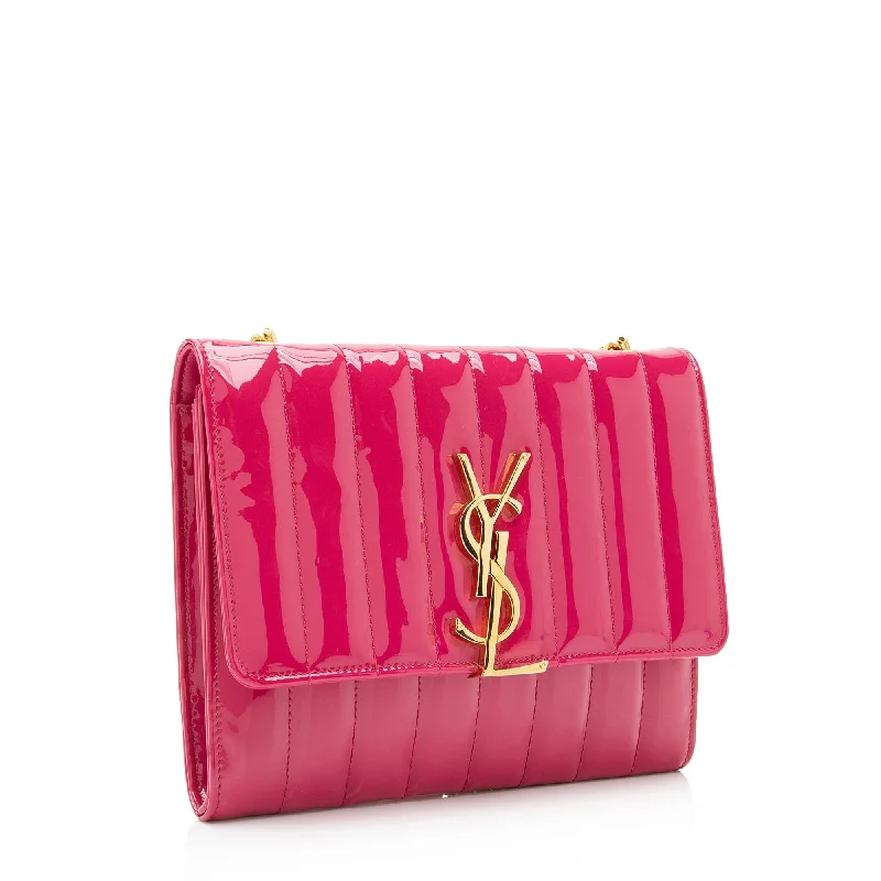 Saint Laurent Matalasse Patent Leather Monogram Vicky Chain Wallet GZpZIV