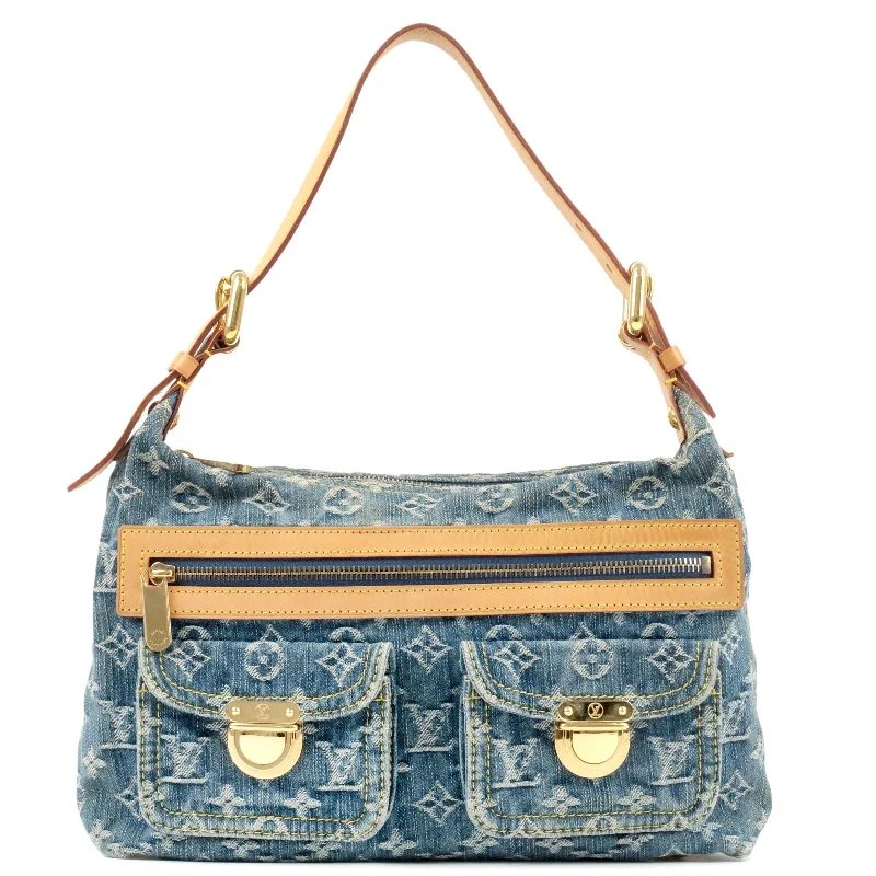 Louis Vuitton Monogram Denim Baggy PM Shoulder Bag Blue M95049