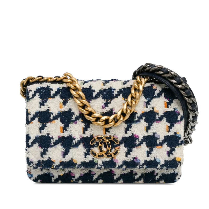 Blue Chanel Tweed 19 Wallet On Chain Satchel