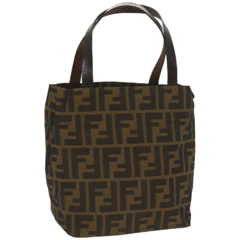 FENDI Zucca Canvas Hand Bag Black Brown  ep3284