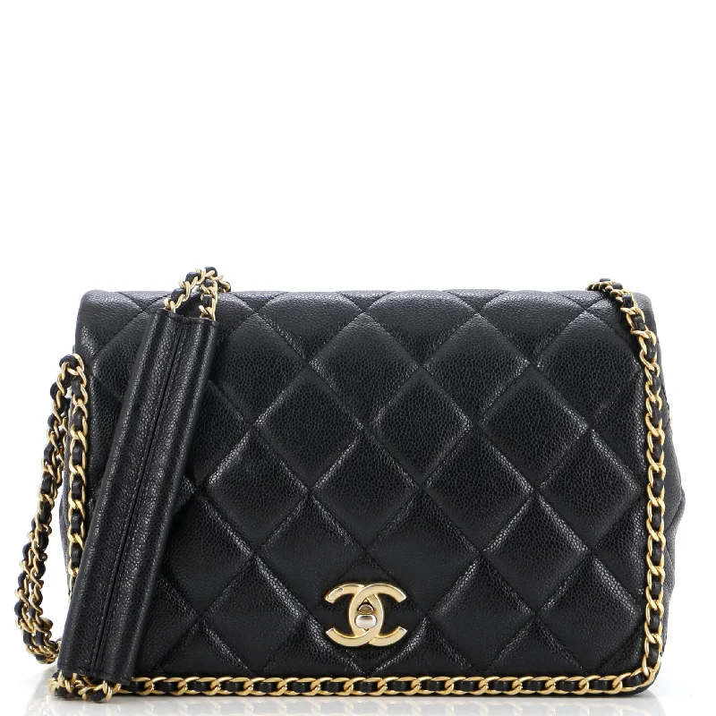 Chain Around Multi Chain Full Flap Bag Quilted Caviar Medium