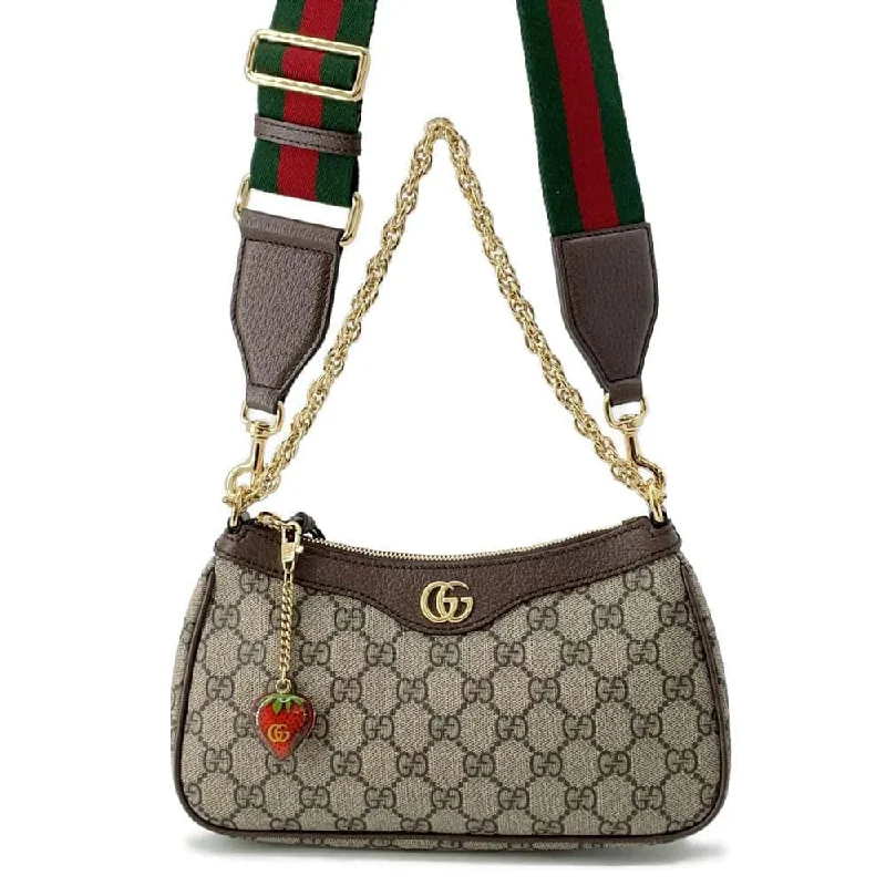 【RESERVED】GUCCI Ophidia Handbag Beige/Brown 735132 PVC Leather Size Small