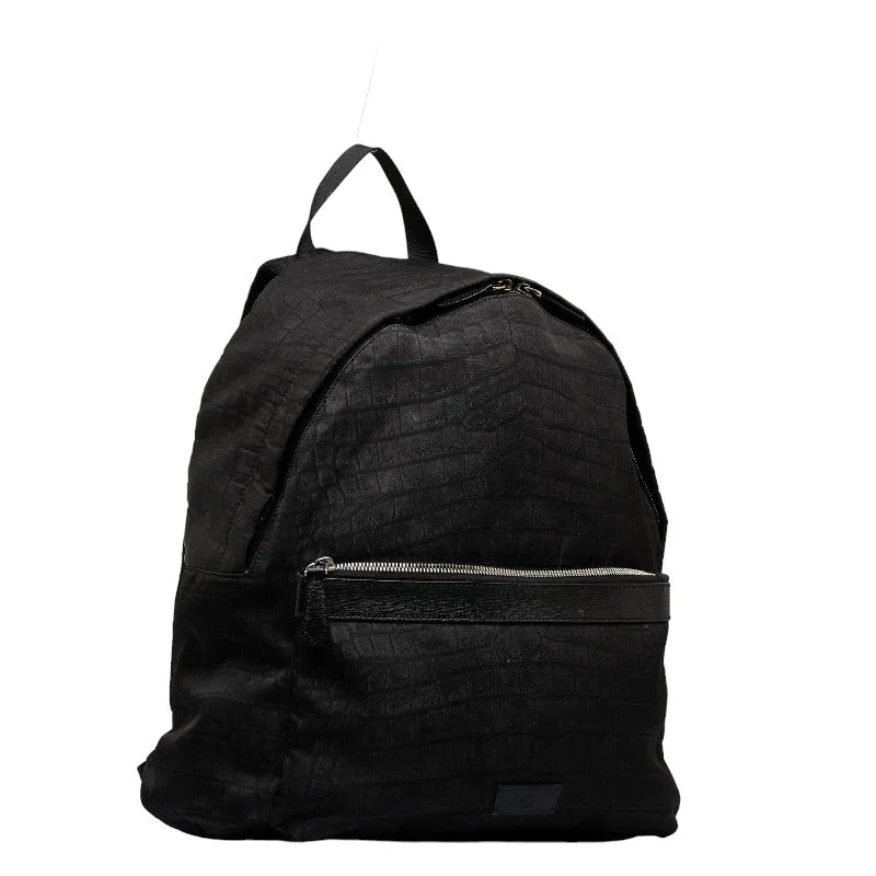 FENDI Backpack Rucksack 7VZ012 Nylon/Leather Men’s Black