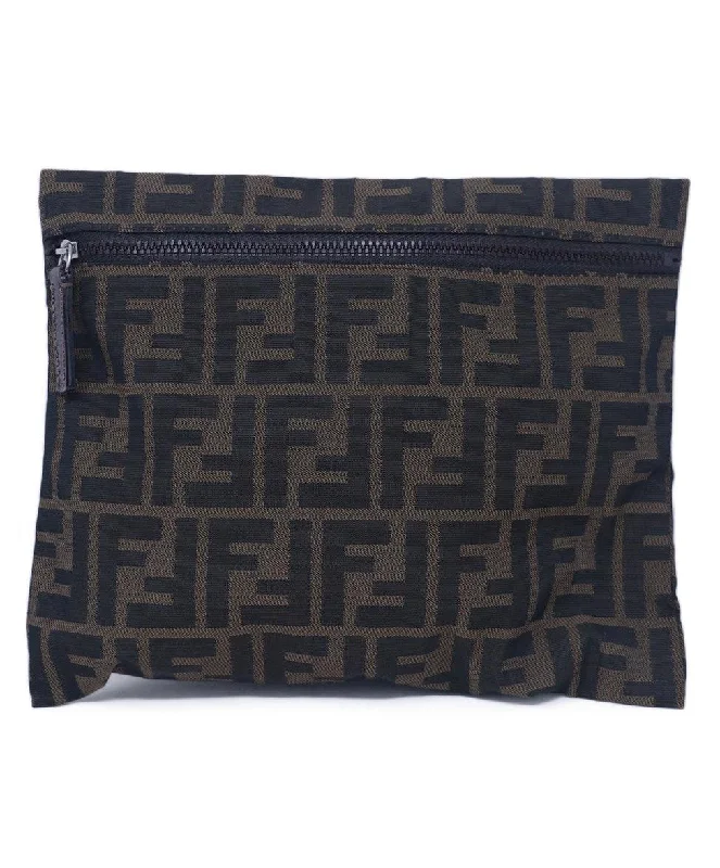 Fendi Black & Brown Logo Cosmetic Bag