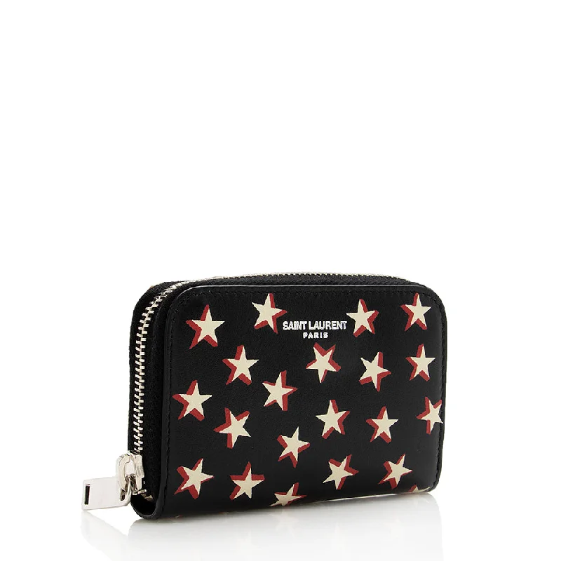 Saint Laurent Leather Star Zippy Wallet 18050