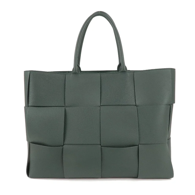 BOTTEGA VENETA Intrecciato Large Arco Leather Tote Bag Raintree