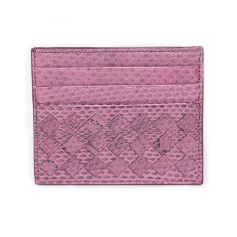 Bottega Veneta Intrecciato Snake Skin Card Holder