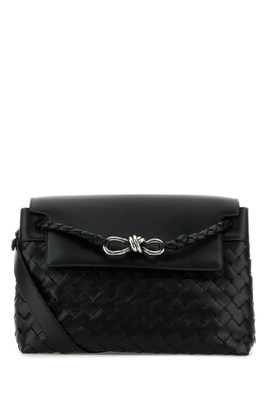 Bottega Veneta Men Black Leather Small Andiamo Crossbody Bag