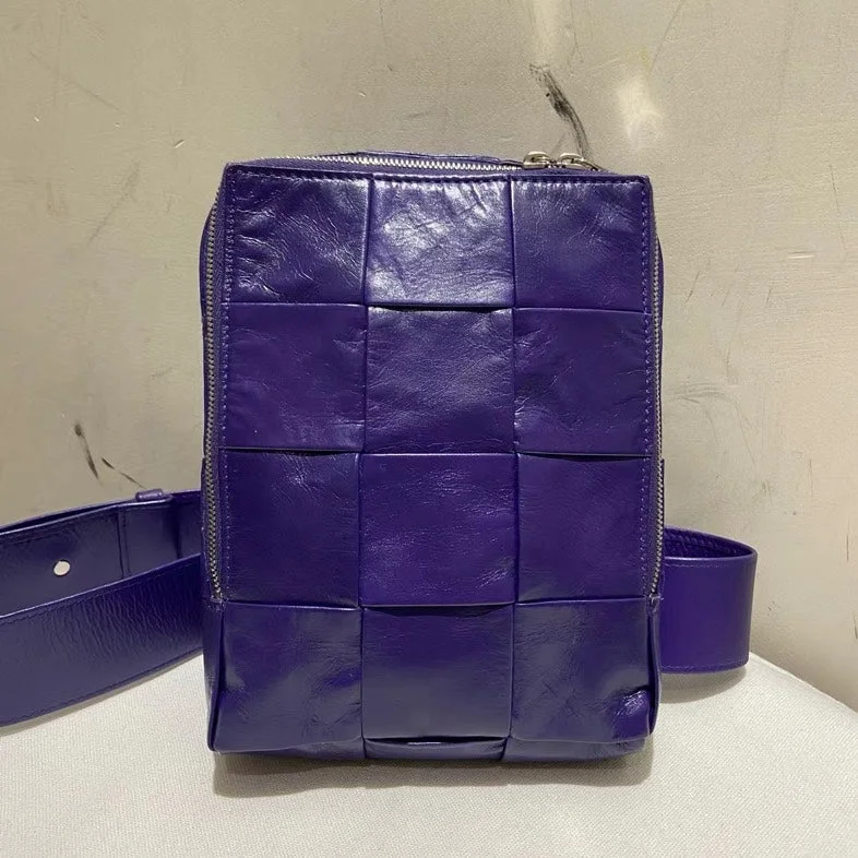 Bottega Veneta Purple Leather Bum Bag Medium