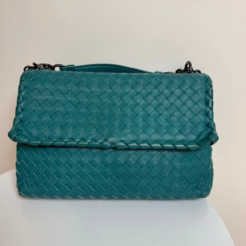 Bottega Veneta Olympia Crossbody Bag Teal Medium