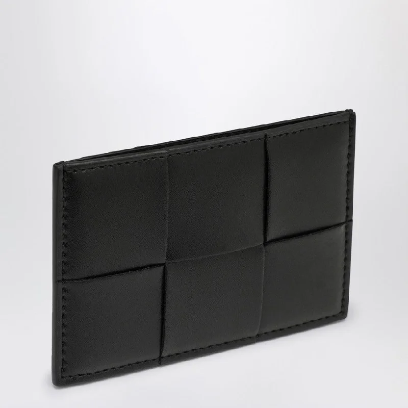 Bottega Veneta Men Black Intrecciato Card Holder