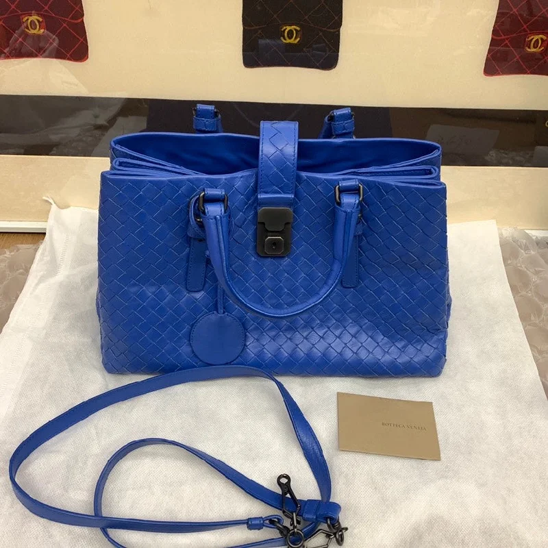 Bottega Veneta Blue Woven Leather Bag 30cm