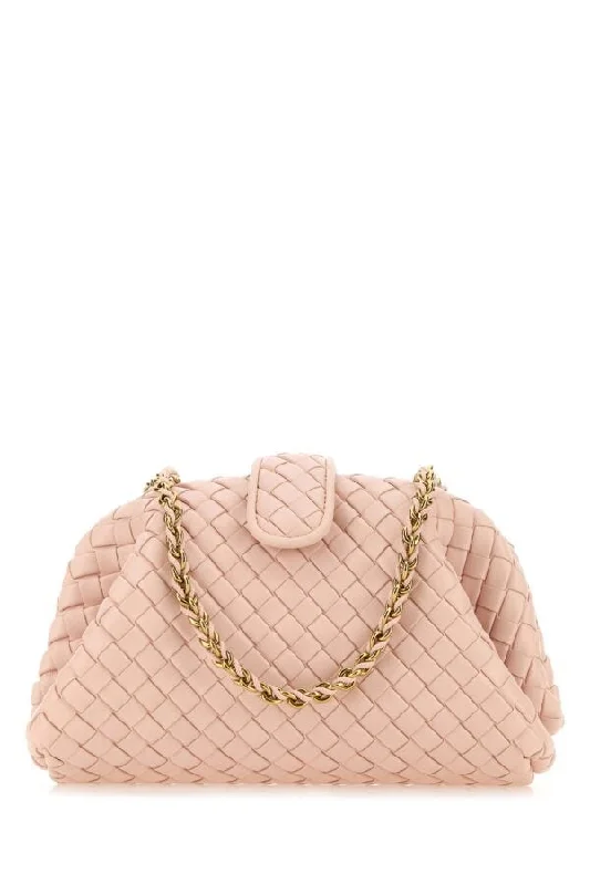 Bottega Veneta Women Light Pink Leather Small Teen Lauren 1980 Shoulder Bag