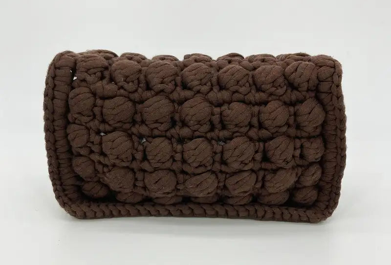 Bottega Veneta Brownie Classic Brown Crochet Flap Bag