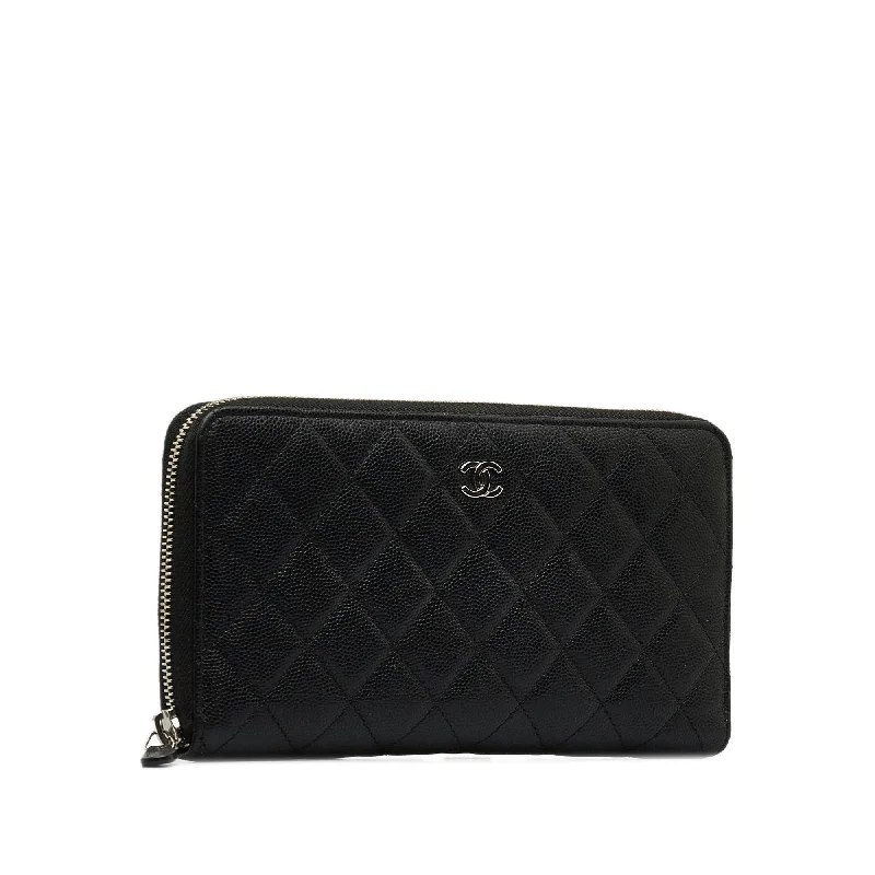 Chanel CC Caviar Zip Around Wallet (jpp6SG)